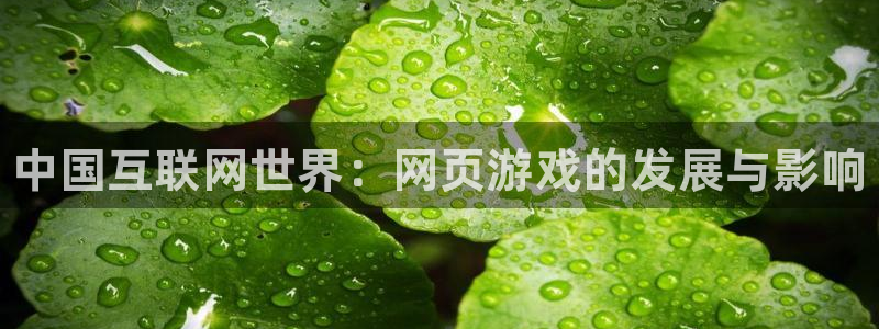 手机奇亿娱乐下载安装：中国互联网世界：网页游戏的发展与影响